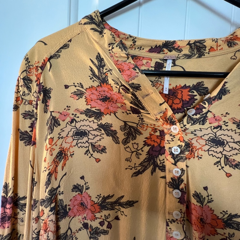 Free People Oversized Peplum Sleeve Blouse